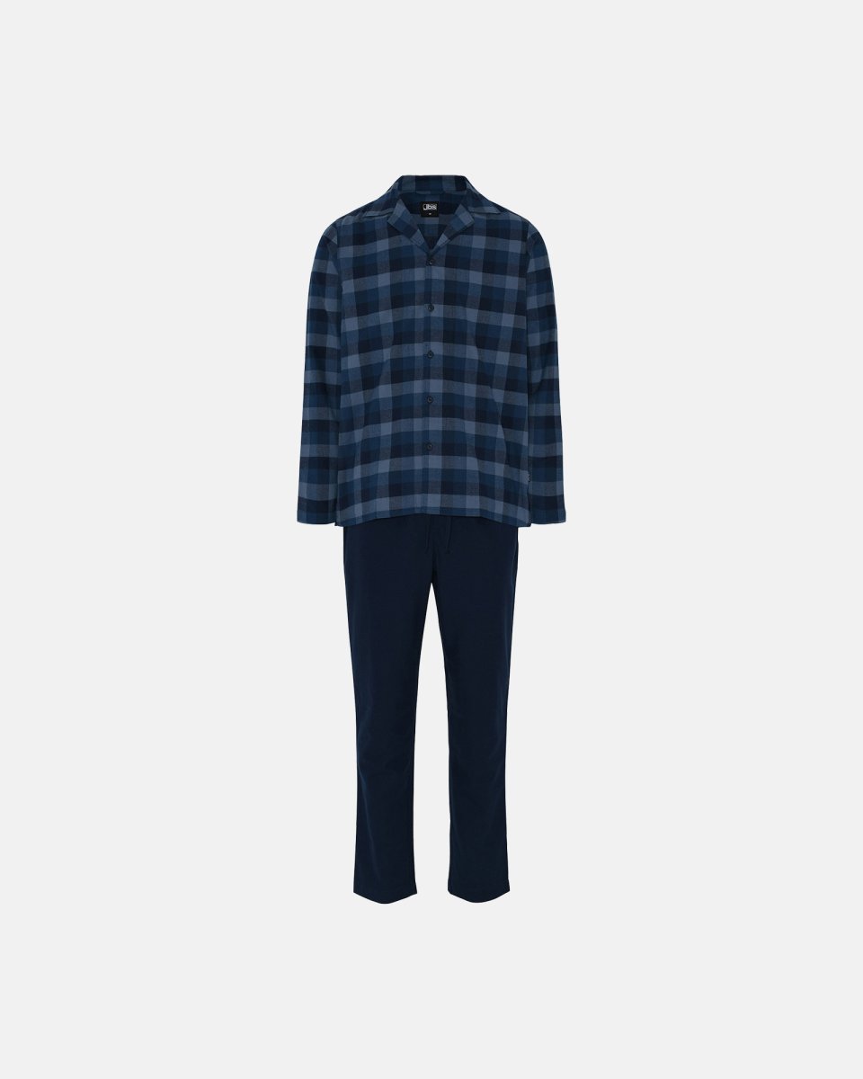 JBS Pyjamas | 100% flannel bomuld | blåternet - S