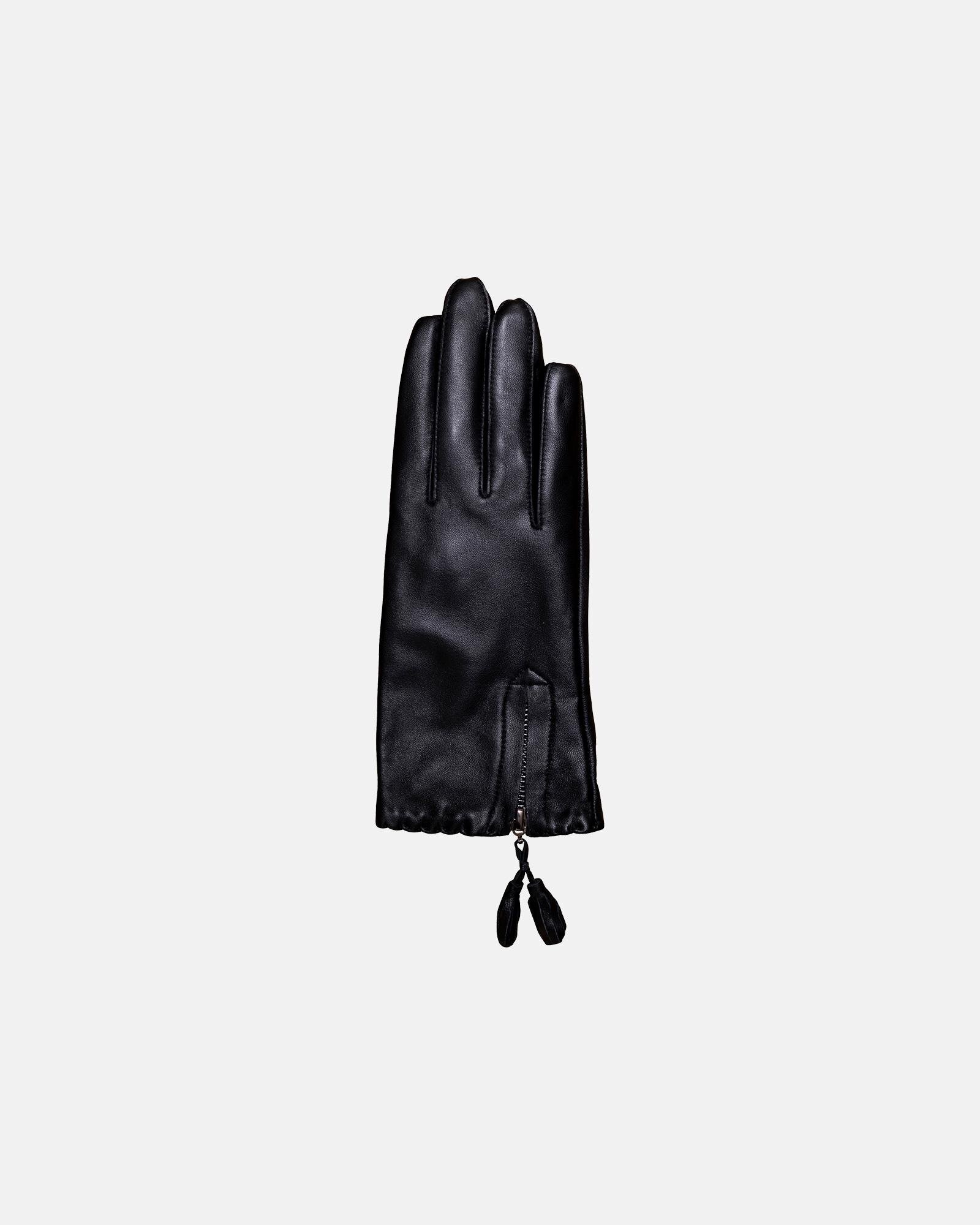 klint parkere stille Skind-handsker med glidelås | læder | sort fra Decoy - Køb hos Intimo