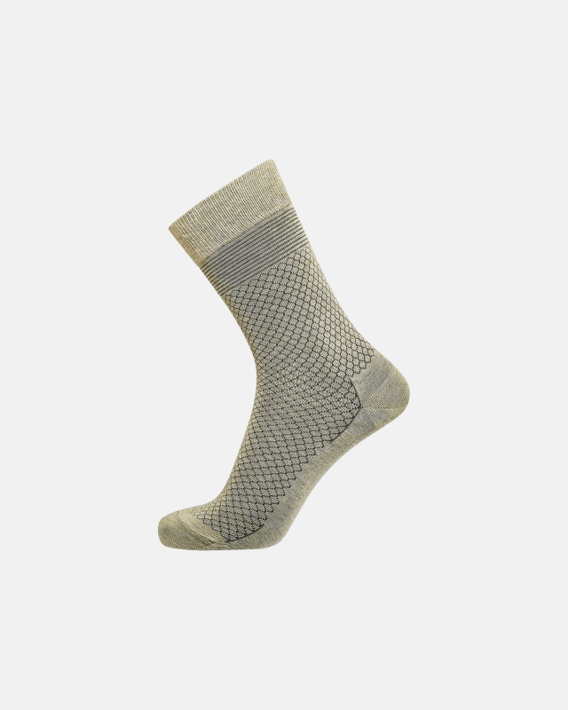 Strømper | bomuld | beige med mønster