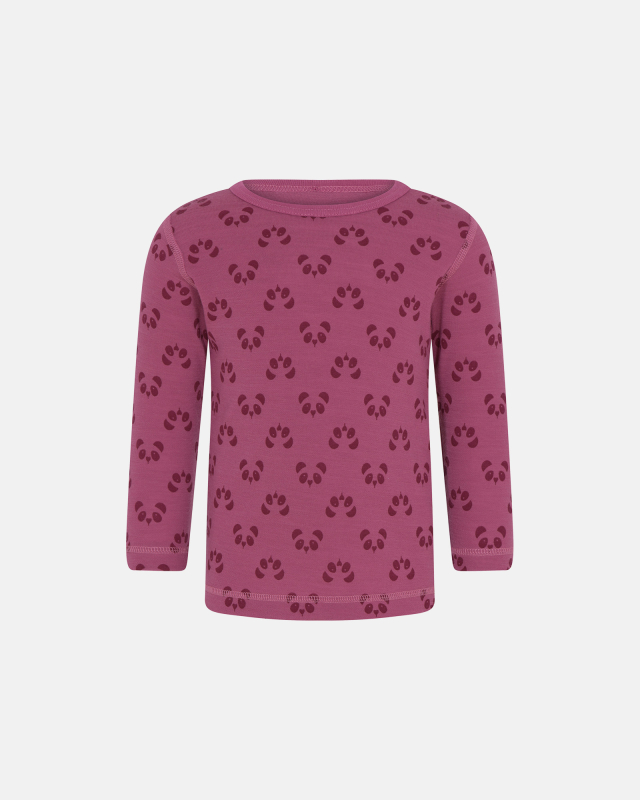 Langærmet trøje | uld/bomuld | pink