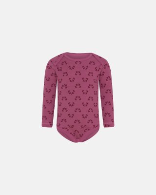 Langærmet body | Uld/bomuld | Pink