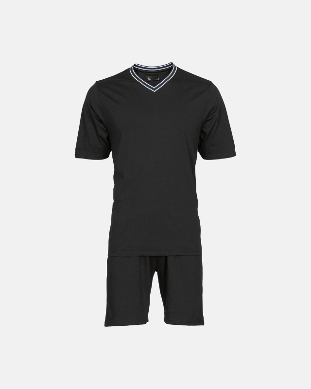 Billede af Pyjamas med t-shirt og shorts | 100% jersey bomuld | sort