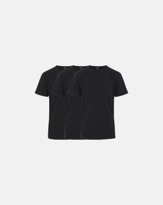 3-pak t-shirts | økologisk bomuld | sort -Claudio