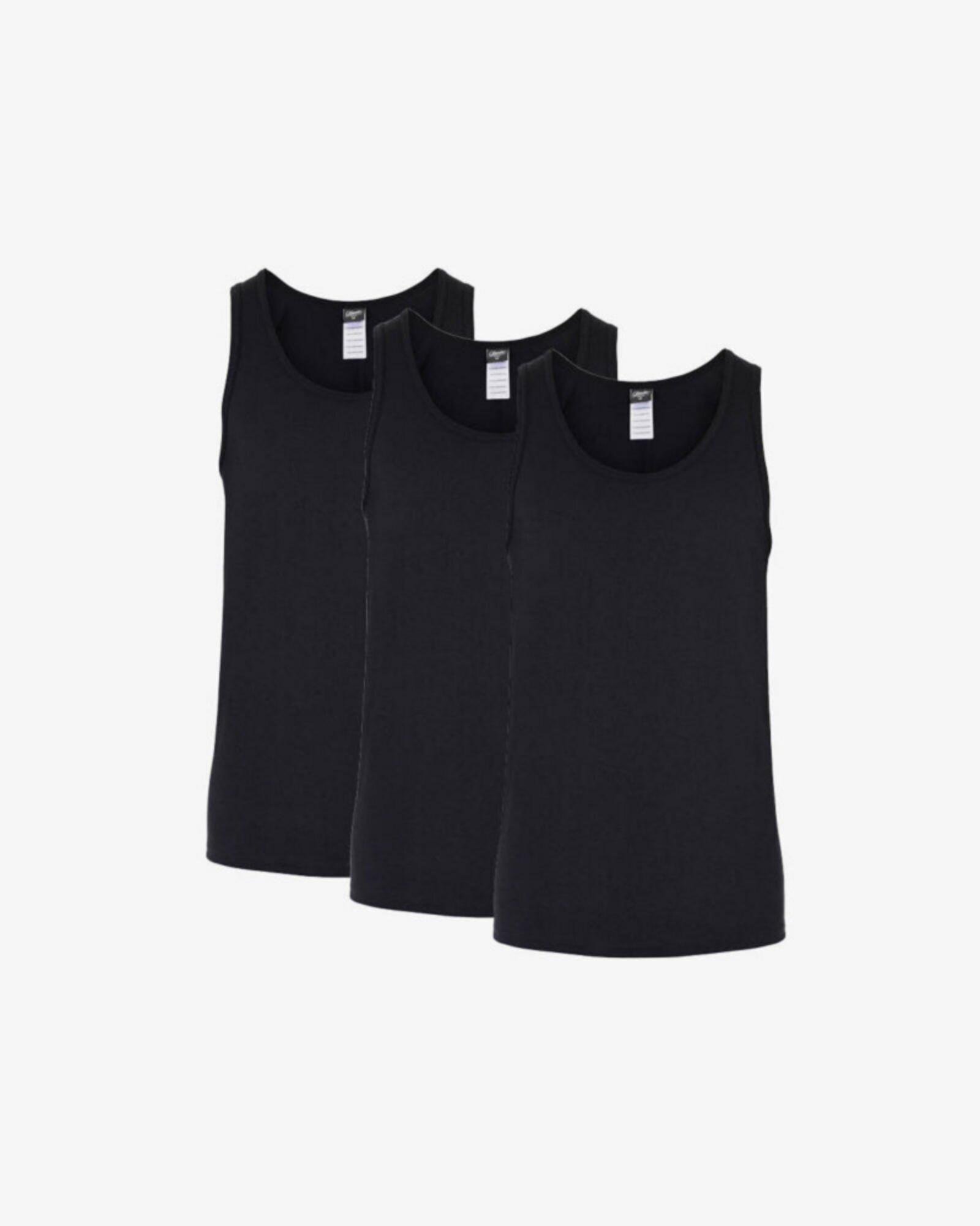 Tanktop "singlet" 3-pak | Økologisk bomuld | Sort -Claudio