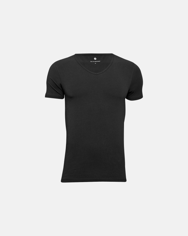 Undertrøje, t-shirt v-hals | økologisk bomuld | sort