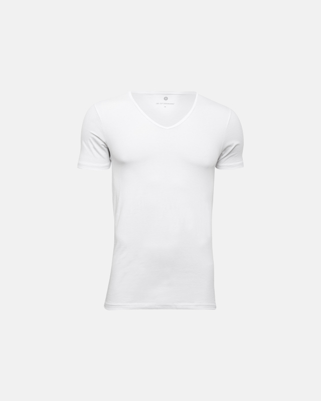 Undertrøje, t-shirt v-hals | økologisk bomuld | hvid