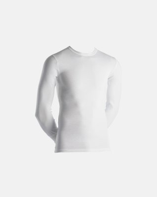 T-shirt langærmet "rib" | økologisk bomuld | hvid -Dovre
