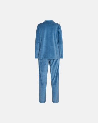 Pyjamas sæt i velour | bomuld | blå -Decoy