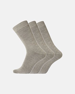3-pak "No Elastic / Twin" sokker | uld | beige -Dovre