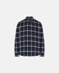 Flannel skjorte | 100% bomuld | navy/hvid - ProActive