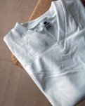 T-shirt v-hals "jersey" | 100% økologisk bomuld | hvid -Dovre