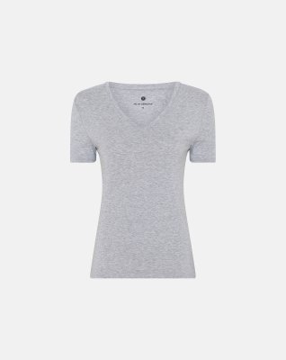 T-shirt v-hals | bambus | grå -JBS of Denmark Women