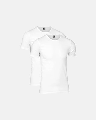 2-pak t-shirt o-hals | GOTS bomuld | hvid -JBS
