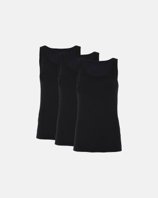 Tanktop | 3-pak | GOTS bomuld | Sort -Decoy