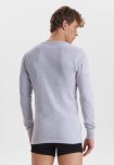 T-shirt langærmet "rib" | økologisk bomuld | lys grå -Dovre