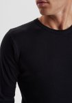 T-shirt langærmet "rib" | økologisk bomuld | sort -Dovre