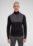 "Midlayer" zip undertrøje | 100% merino uld | sort/grå -Dovre