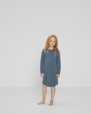 Natkjole med logo "kids", Bambusviskose, Blå