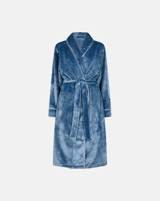 Lang badekåbe | 100% polyester | Blå