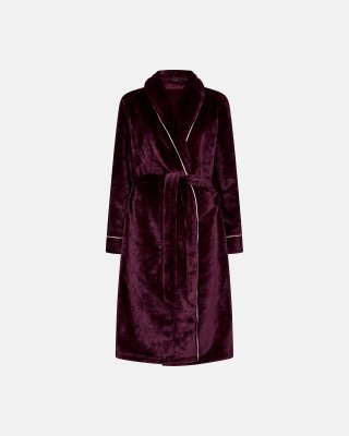 Lang badekåbe | 100% polyester | Rød