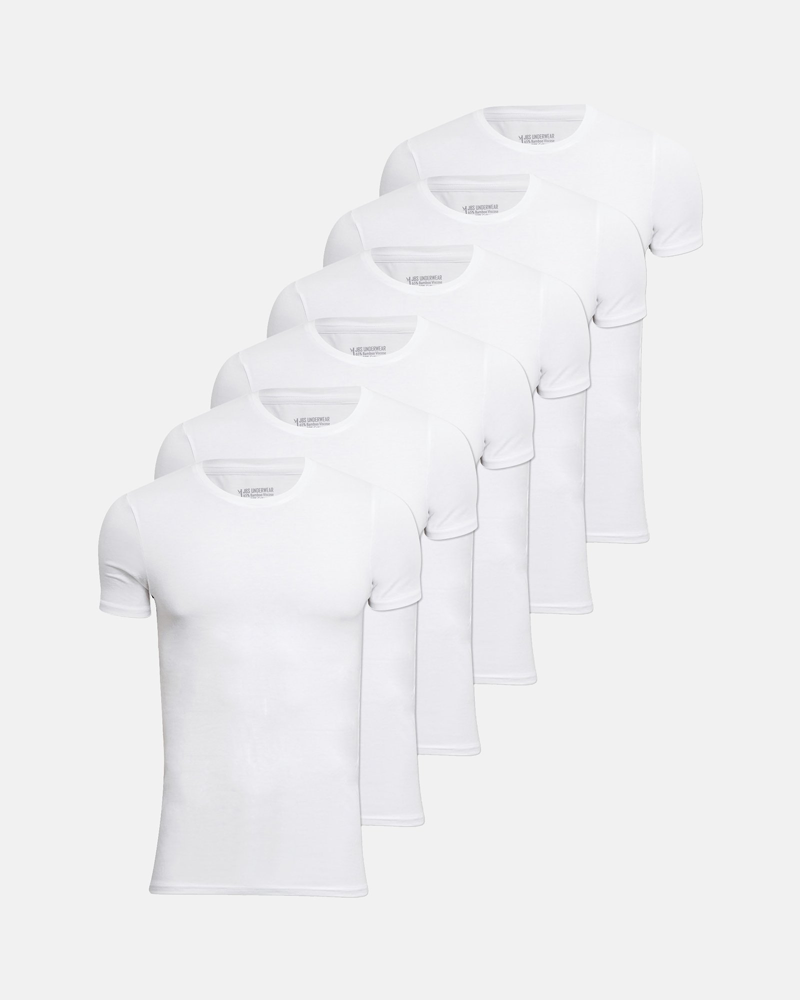 Undertrøje "o-neck" 6-pak | Bambusviskose | Hvid -JBS