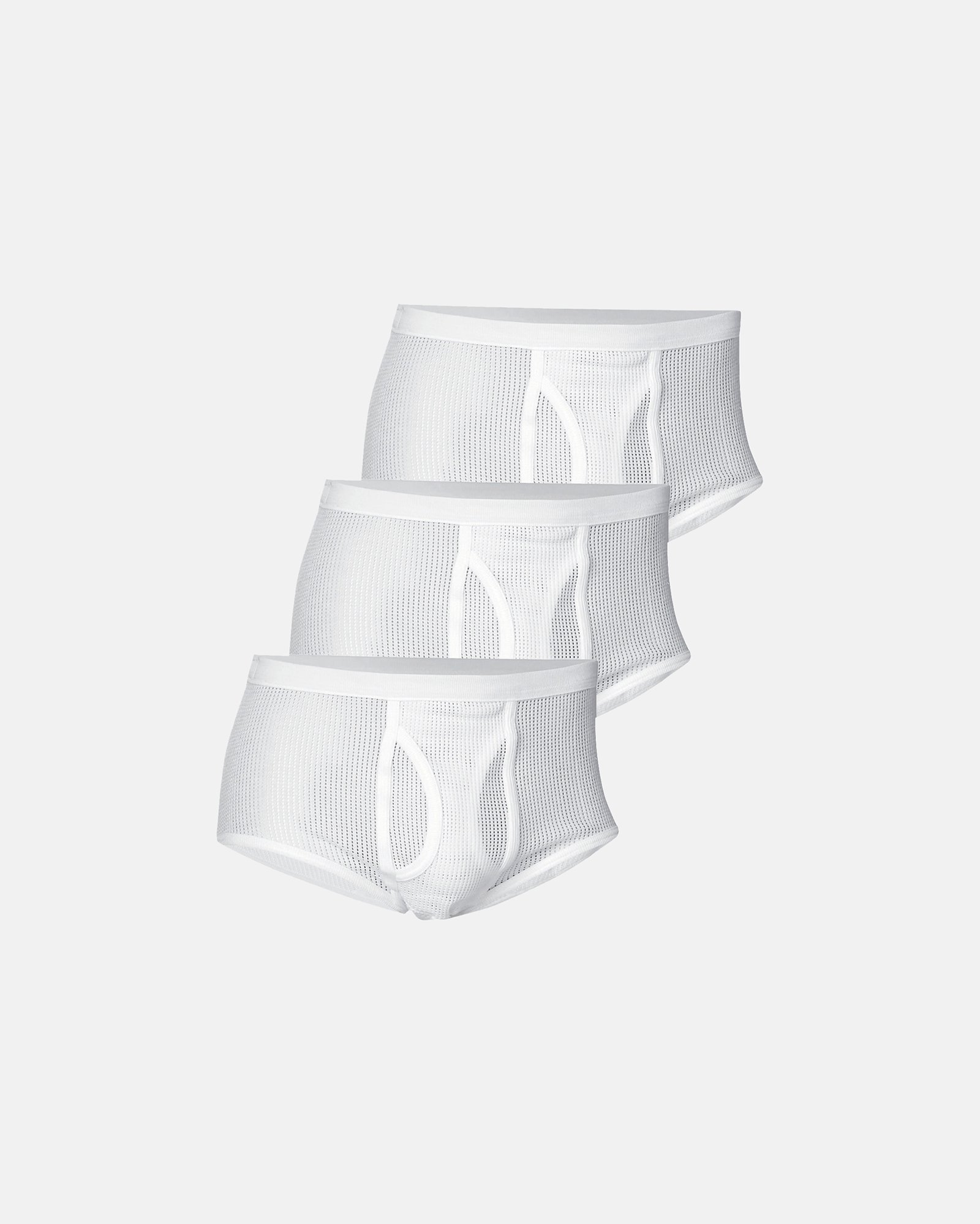 Briefs m. gylp "mesh" 3-pak | 100% bomuld | Hvid -JBS