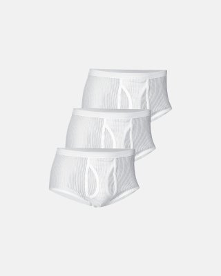 Briefs m. gylp "mesh" 3-pak | 100% bomuld | Hvid