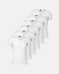 T-shirt "v-neck" 6-pak | Økologisk bomuld | Hvid -JBS