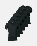 T-shirt "v-neck" 6-pak | Økologisk bomuld | Sort -JBS