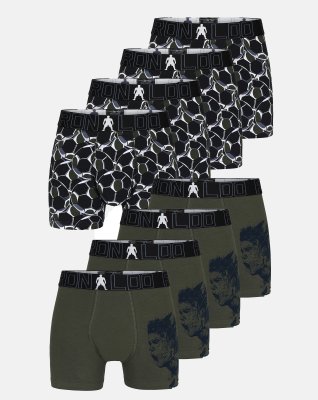 Trunks "kids" 8-pak | Bomuld | Sort/grøn -CR7