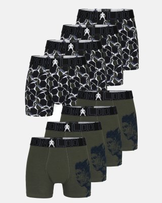 Trunks "kids" 8-pak | Bomuld | Sort/grøn