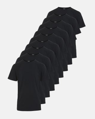 T-shirts 9-pak | Økologisk bomuld | Sort -Claudio