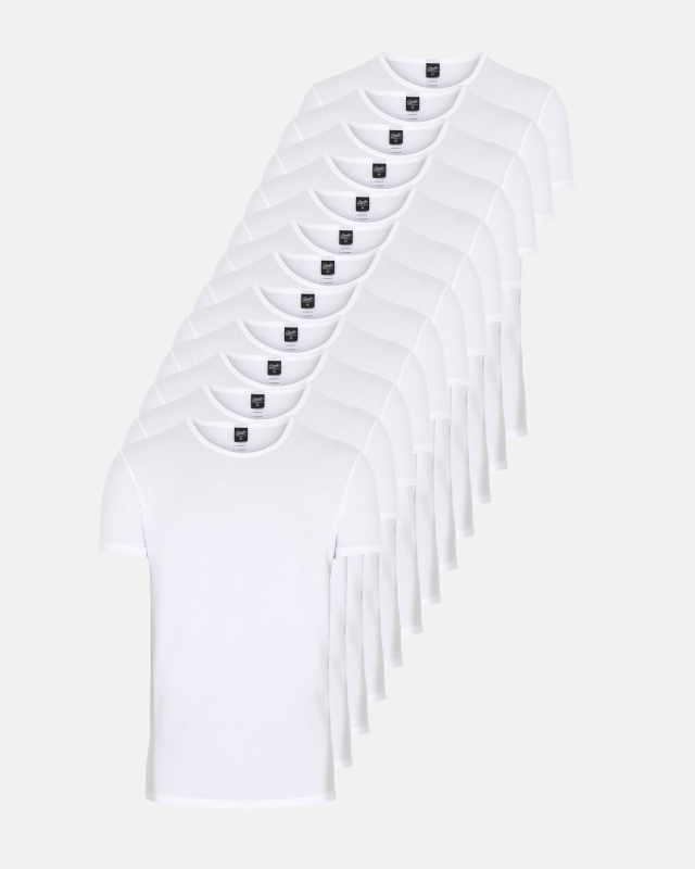 12-pak t-shirt | økologisk bomuld | hvid