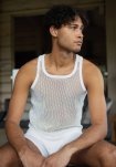 Tanktop "mesh" 3-pak | 100% økologisk bomuld | Hvid -Dovre