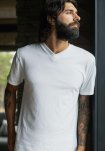 T-shirt "v-neck" 3-pak | 100% økologisk bomuld | Hvid -Dovre
