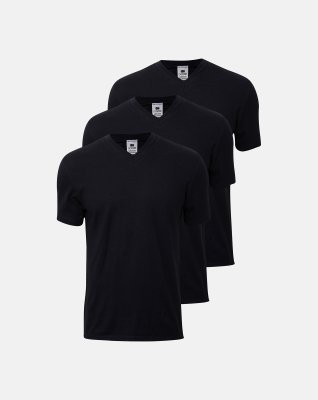 T-shirt "v-neck" 3-pak | 100% økologisk bomuld | Sort -Dovre