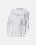 Langærmet t-shirt "Grandad" 2-pak | 100% økologisk bomuld | Hvid -Dovre
