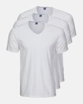 3-pack T-shirt v-neck | 100% økologisk bomuld | hvid -Dovre