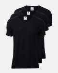 3-pack T-shirt v-neck | 100% økologisk bomuld | sort -Dovre