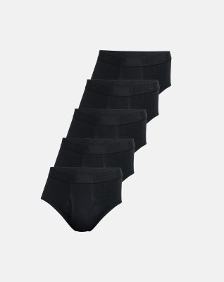 Briefs m. gylp 5-pak | 100% økologisk bomuld | Sort -Dovre