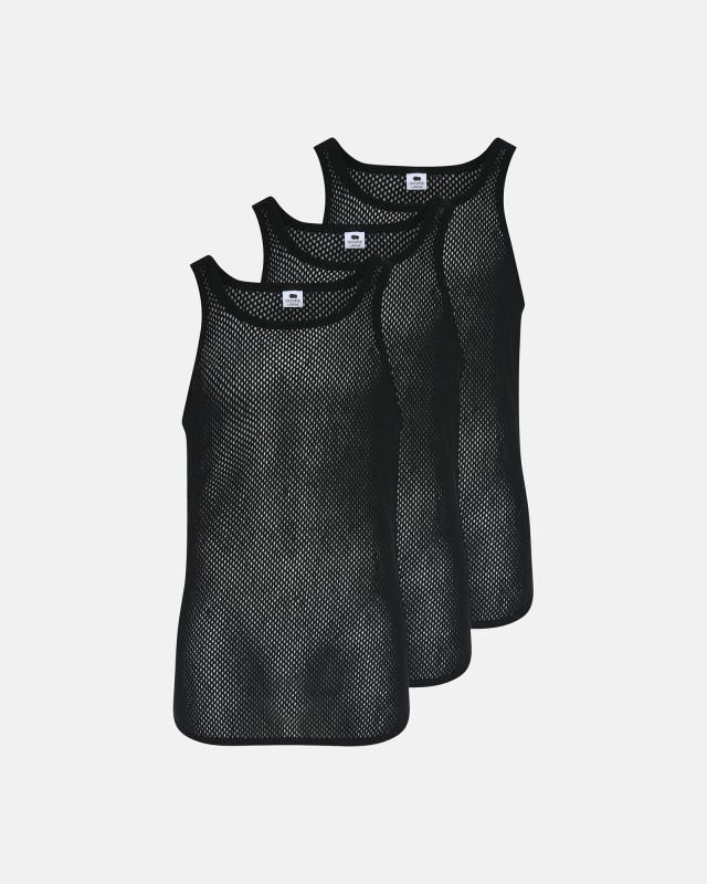 3-pak undertrøje singlet "mesh" | merino uld | sort