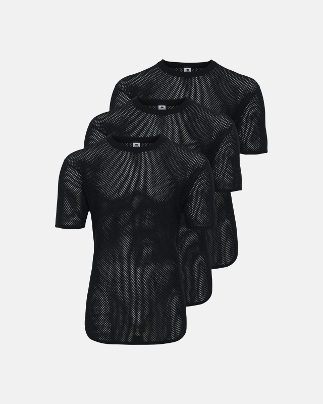 3-pak undertrøje "mesh" | merino uld | sort