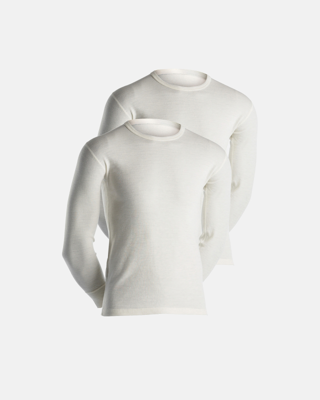2-pack Undertrøje langærmet | 100% merino uld | hvid