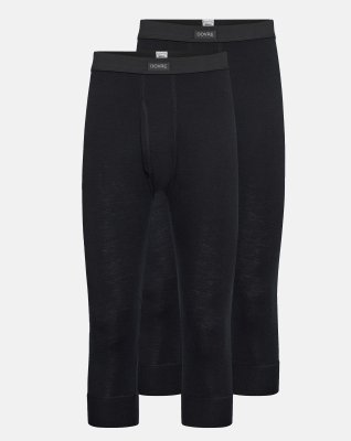 Long johns m. gylp "3/4længde"  2-pak | 100% merino uld | Sort -Dovre