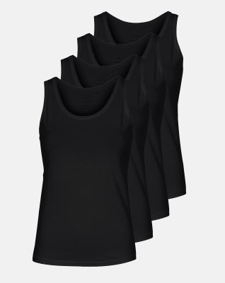 Stroptop 4-pak | GOTS bomuld | Sort -JBS of Denmark Women