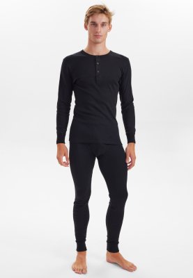 Langærmet t-shirt "grandad" 3-pak | 100% bomuld | Sort