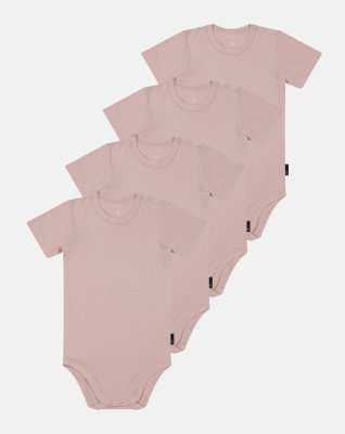Kortærmet body | 4-pak | Bambusviskose | Rose -JBS of Denmark Kids