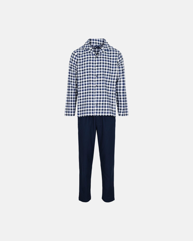 Pyjamas | 100% flannel bomuld | Blå