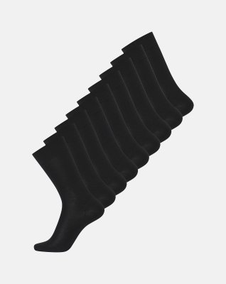 Strømper 9-pak | Økologisk uld | Sort -Dovre