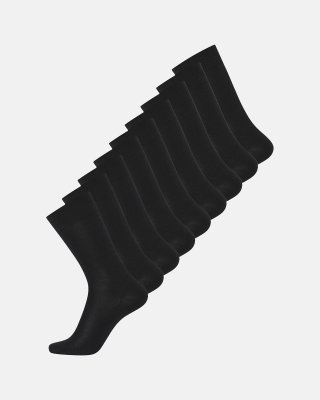 Strømper 9-pak | Økologisk uld | Sort